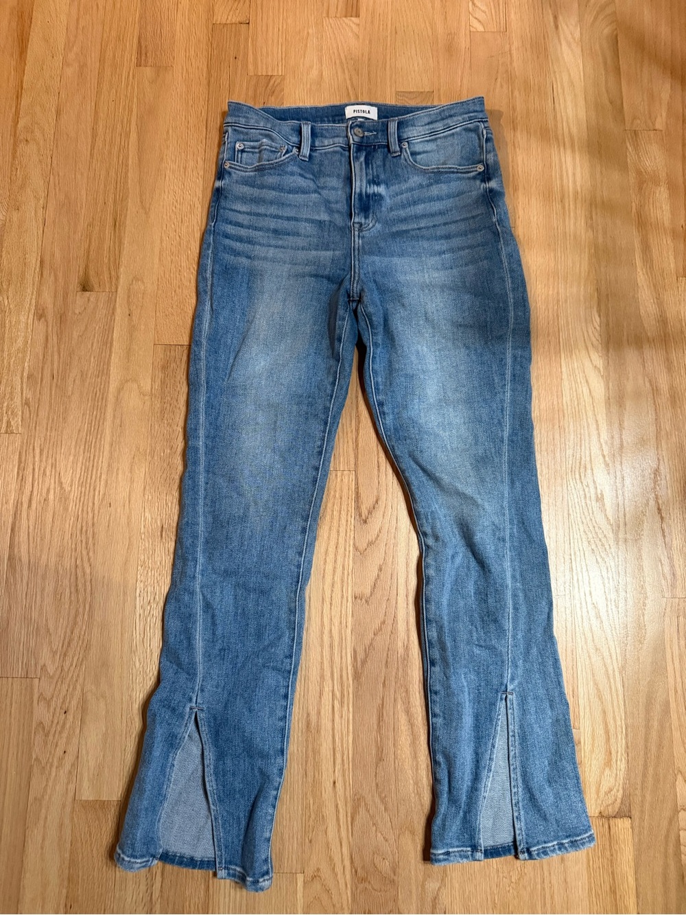 pistola Medium Blue Split-Hem Flare Jeans